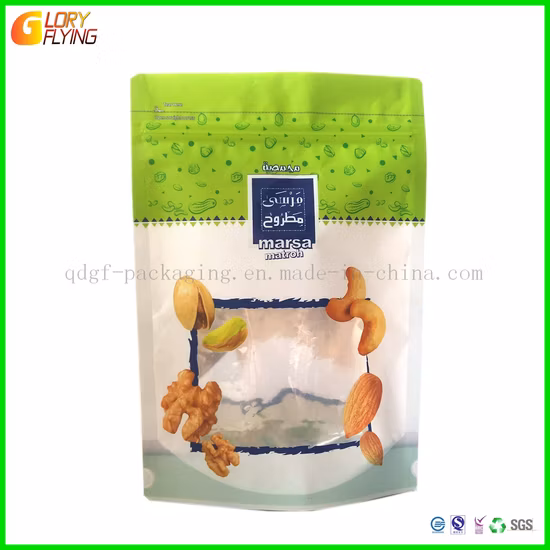 Изготовленный на заказ компостируемый, перерабатываемый, биоразлагаемый пластиковый упаковочный пакет из крафт-бумаги с плоским дном для кофе, чая и продуктов питания с застежкой-молнией